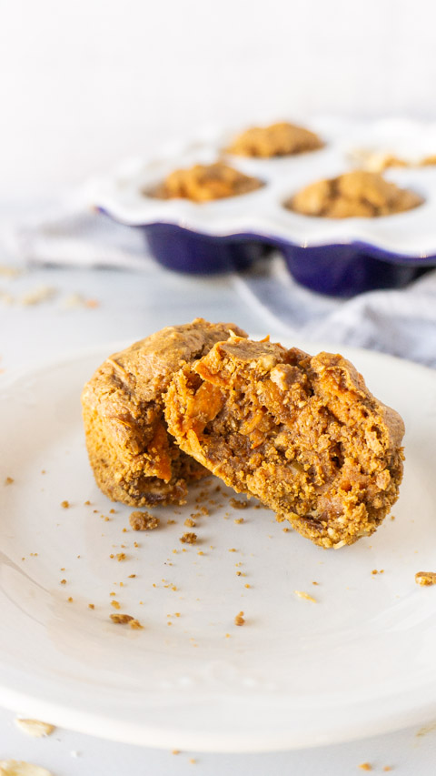 carrot date muffins on a plate